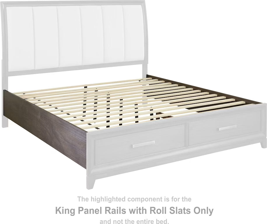 Ashley Bedroom Brueban King Panel Rails with Roll Slats